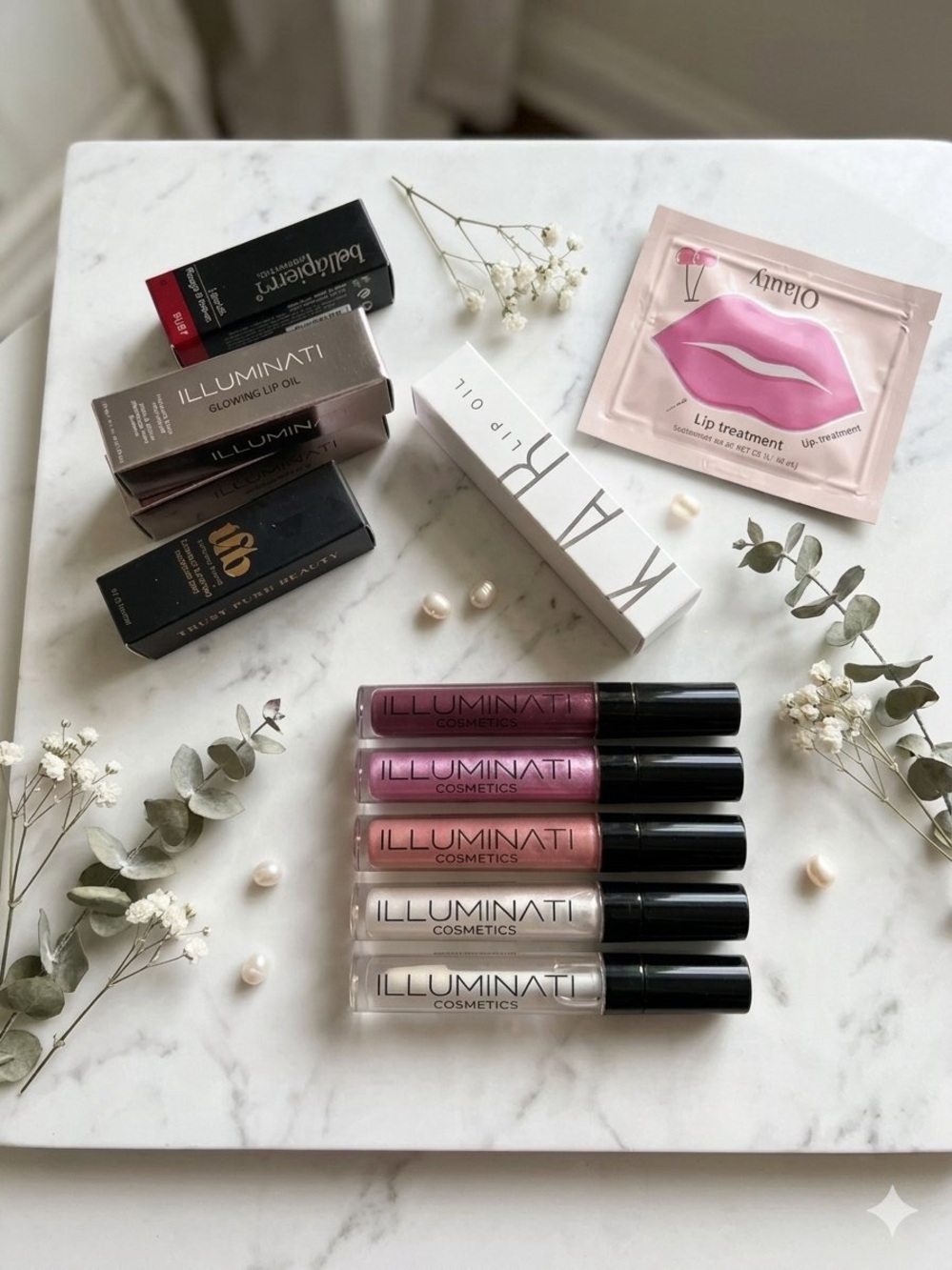 Lot of 16 Lip Beauty Bundle - Illuminati KAB Bellapierre & Lip Masks